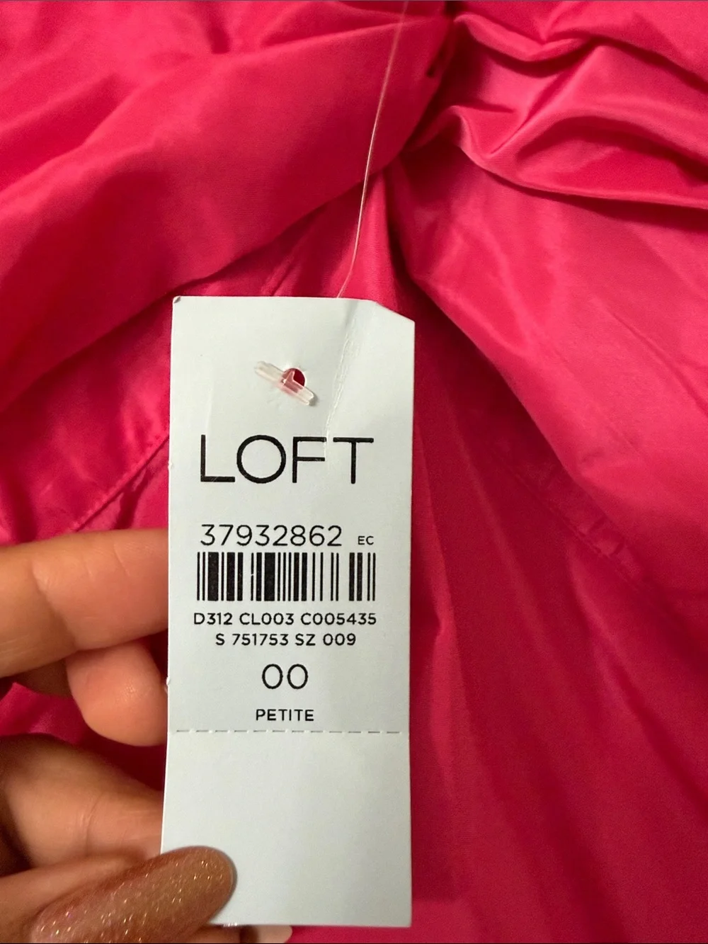 Loft Hot Pink Puff Sleeve Twisted Sweetheart Neckline Top Side Zipper Size 00P